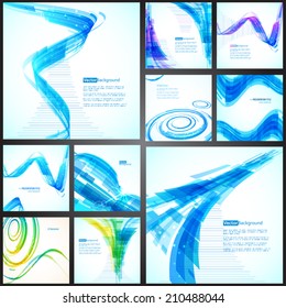 Set of 4 abstract backgrounds with geometric elements