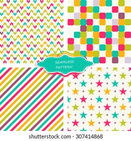 set of 4 abstract colorful pattern 
