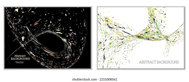 A set of 4 abstract covers. Wavy parallel gradient lines, ribbons evolve. Cover design, background. Trendy banner, poster.