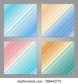 Set of 4 abstract geometric backgrounds. Blurred banner template collection with striped gradient design. Brochure design, cover books and magazines, layout for banners, posters, flyers, invitations.