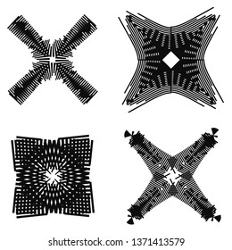 Set of 4 abstract geometric shapes, abstract design elements.
