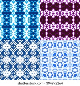 Set of 4 abstract seamless vector pattern design.