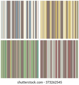 Set of 4 abstract striped seamless patterns. Can be used for wallpapers, pattern fills, web page backgrounds, textile prints etc. EPS8 vector illustration includes Pattern Swatches.
