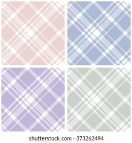 Set of 4 abstract tartan checkered seamless patterns. Can be used for wallpapers, pattern fills, web page backgrounds, textile prints etc. EPS10 vector illustration includes Pattern Swatches.
