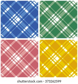Set of 4 abstract tartan checkered seamless patterns. Can be used for wallpapers, pattern fills, web page backgrounds, textile prints etc. EPS10 vector illustration includes Pattern Swatches.