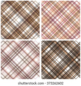 Set of 4 abstract tartan checkered seamless patterns. Can be used for wallpapers, pattern fills, web page backgrounds, textile prints etc. EPS10 vector illustration includes Pattern Swatches.
