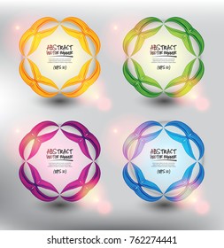 Set of 4 abstract vector banners. Hand drawn circular banners. Isolated with realistic light and shadow on the white panel. Each item contains space for own text. Vector illustration. Eps 10.