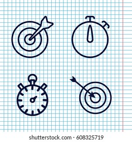 Set of 4 accurate outline icons such as target