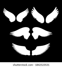 Set Of 4 Angel Wings, Illustrator Vector Design