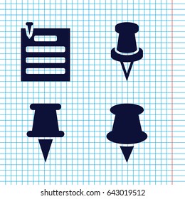 Set of 4 attachment filled icons such as pin