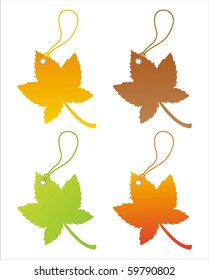 set of 4 autumn tags