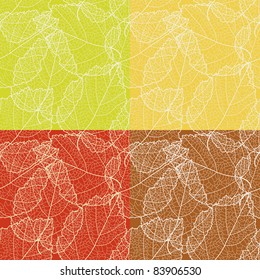 Set of 4 autumnal seamless for card (vector eps 8)