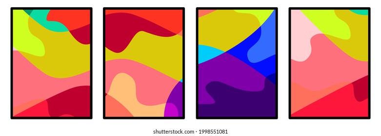 
set of 4 backgrounds with colorful abstract themes