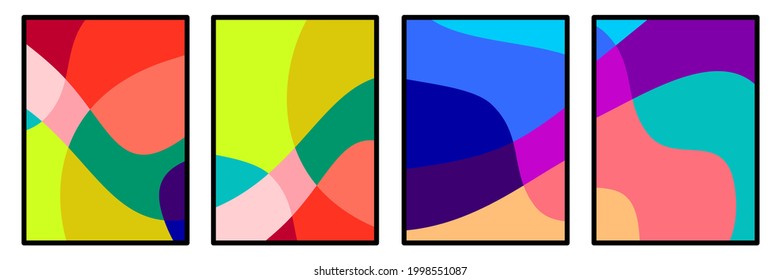 
conjunto de 4 fondos con temas coloridos abstractos