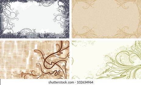 Set of 4 backgrounds for visiting cards.