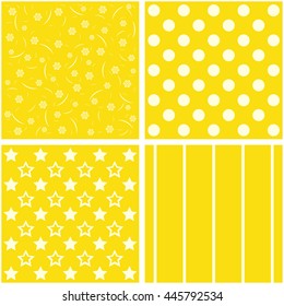 Set of 4 backgrounds in yellow tones