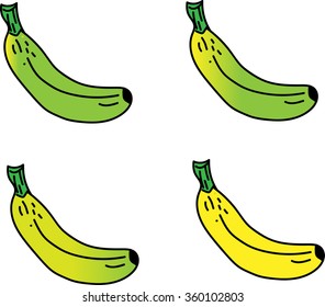 Set 4 banana icons