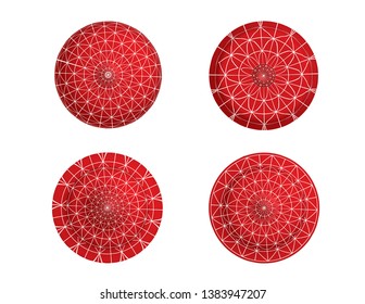 Set of 4 beautiful intricate vector circular designs mandalas