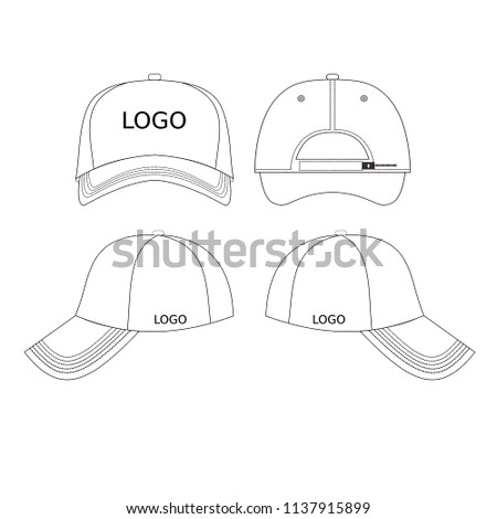 set 4 blank hats design templates stock vector royalty free