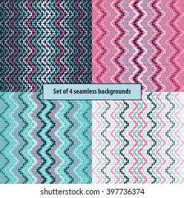 Set of 4 boho ethnic seamless patterns. Print. Repeating background. Print. Cloth design, wallpaper.