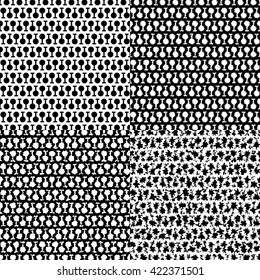 Set of 4 boho ethnic seamless patterns. Print. Repeating background. Cloth design, wallpaper.