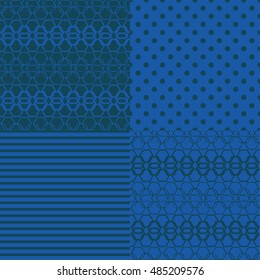 Set of 4 boho ethnic seamless patterns. Print. Repeating background. Cloth design, wallpaper.