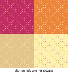 Set of 4 boho ethnic seamless patterns with arrows. Print. Repeating background. Cloth design, wallpaper.