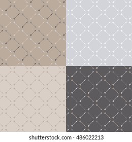 Set of 4 boho ethnic seamless patterns with arrows. Print. Repeating background. Cloth design, wallpaper.