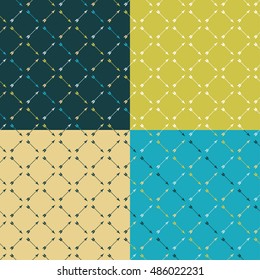 Set of 4 boho ethnic seamless patterns with arrows. Print. Repeating background. Cloth design, wallpaper.