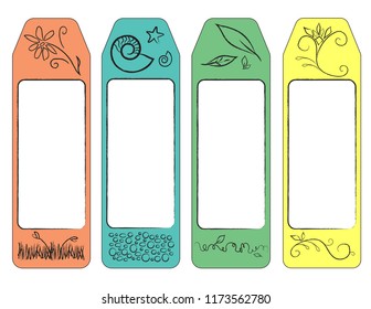 Set of 4 Bookmarks - Decorated Blank