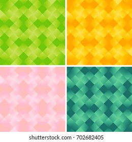 Set 4 bright color geometric patten background vector 
