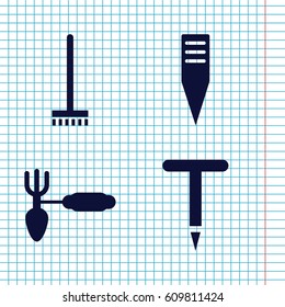 Set of 4 broom filled icons such as broom