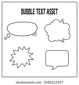 A set of 4 bubble chat shape featuring various speech bubbles in clean and minimalist designs. These graphic elements are perfect for social media graphics,