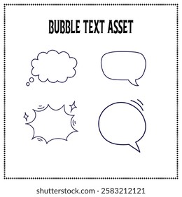 A set of 4 bubble chat shape featuring various speech bubbles in clean and minimalist designs. These graphic elements are perfect for social media graphics,