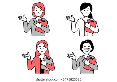 Set of 4 business women (guidance)