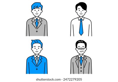 Set of 4 businessmen (normal)