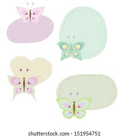 Set of 4 butterfly stickers