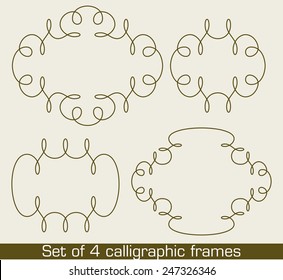 Set of 4 calligraphic frames
