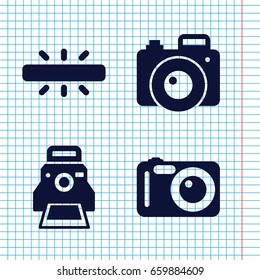 Set of 4 capture filled icons such as camera printing photo
