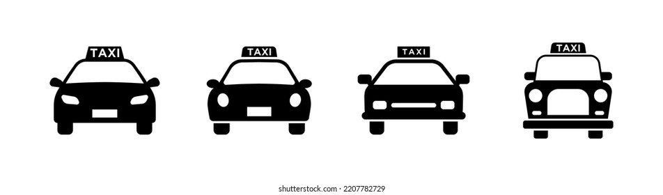 Set mit 4 Auto-Icon-glyph-Stil und umrissenen bearbeitbaren Strich, Clip Art Design-Vorlage