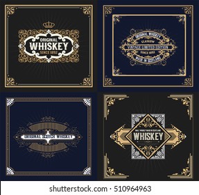 Set of 4 Cards. Western style