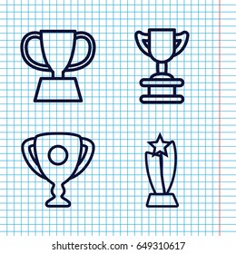 Set of 4 championship outline icons such as