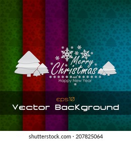 Set of 4 Christmas backgrounds with a nice Christmas message. Space for your text. (EPS10 Vector)