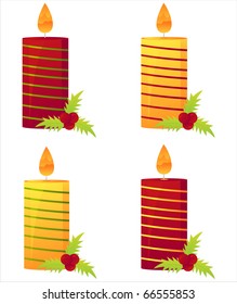 set of 4 christmas candles