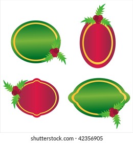 set of 4 christmas labels