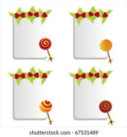 set of 4 christmas lollipops frames