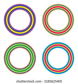 set of 4 circles. colorful vector