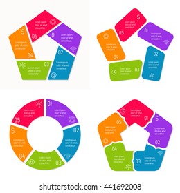 Set 4 Circular Infographic Diagrams Isolated: Vector De Stock (libre De ...