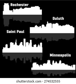 Set of 4 city in Minnesota ( Saint Paul, Minneapolis, Rochester, Duluth )