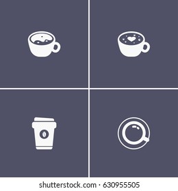 set of 4 coffee icons